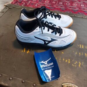 Mizuno Cyclone Speed 3 Jr Kids Volleyball Shoes White Black V1GD21100 Size 2Y